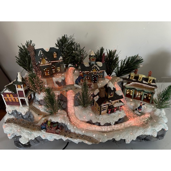 Other - Beautiful Vintage Fiber Optic Christmas Village That Light Up The Town Avon 2003